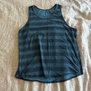 Blue lululemon tank.